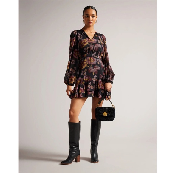 Ted Baker London Dresses & Skirts - Ted Baker London Piara Ruffle Asymmetric Minidress